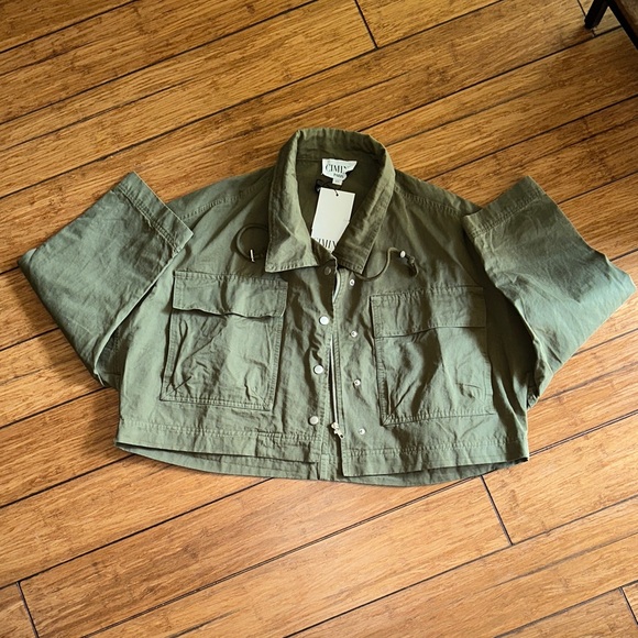 Ciminy Jackets & Blazers - CIMINY Collective Olive Utility Crop Jacket